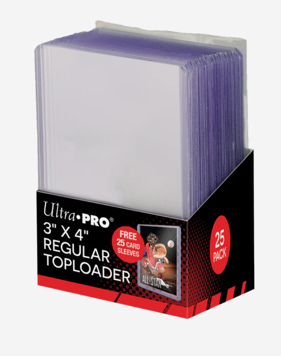 3" x 4" Clear Regular Toploaders and Soft Sleeves Bundle (25ct) for Standard Size Cards