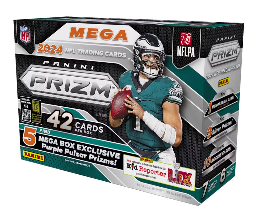 2024 Panini Prizm Football Hobby Mega Box (Purple Pulsar Prizms)