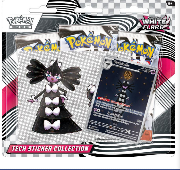 Pokemon Scarlet & Violet SV10.5 White Flare Tech Sticker 3-Pack Blister