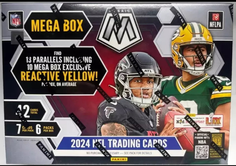 2024 Panini NFL Mosaic Football Trading Card Mega Box (Reactive Yellow)