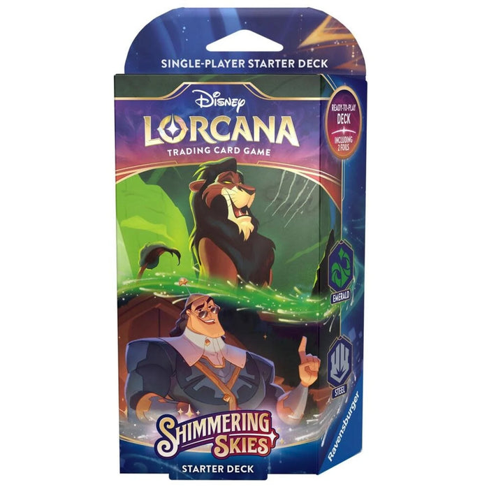 Disney Lorcana – Shimmering Skies Starter Deck, Emerald & Steel (Scar)